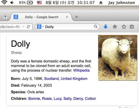 dolly the cloned sheep from the nineties